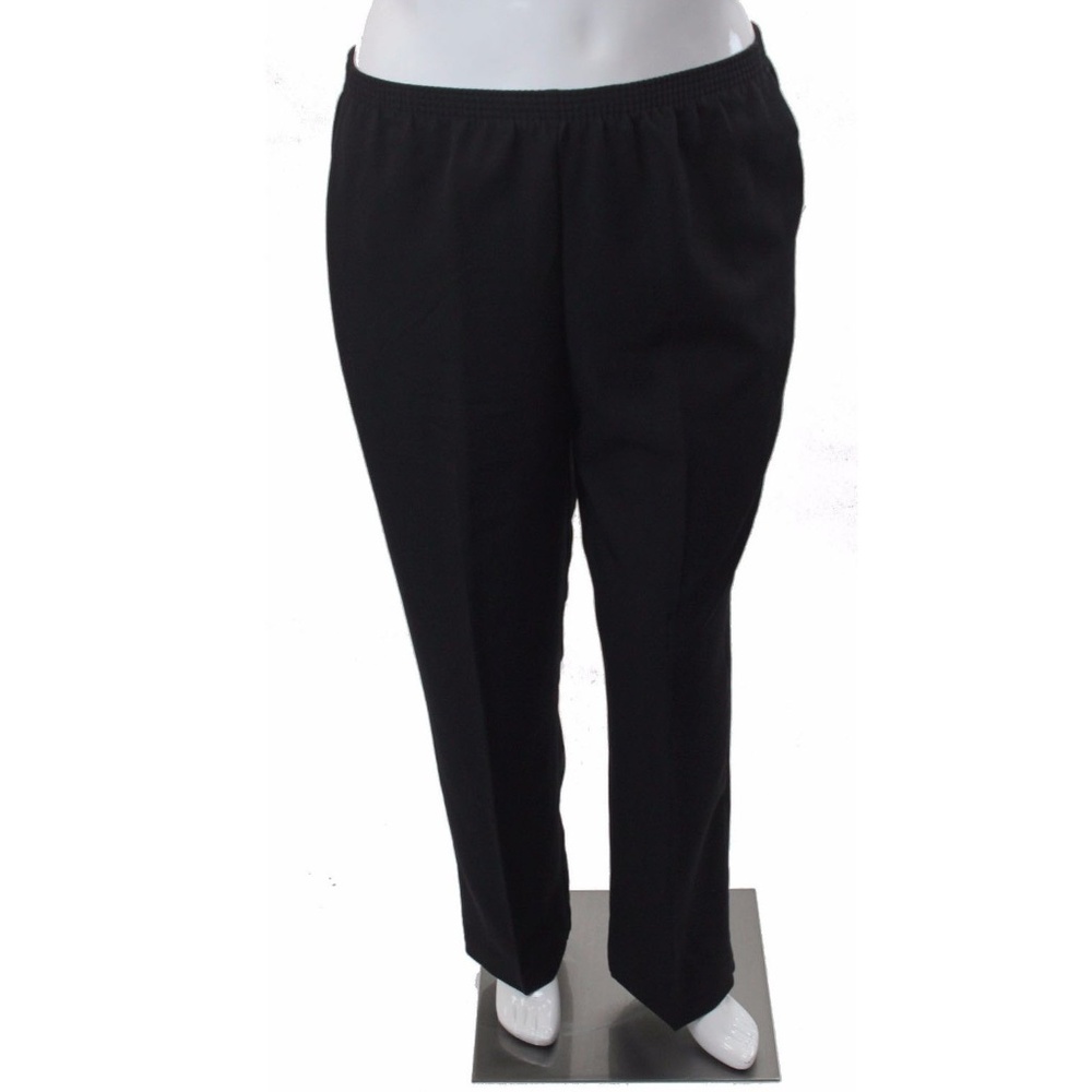 Alfred Dunner Pull-On Straight-Leg Pants Black NWT